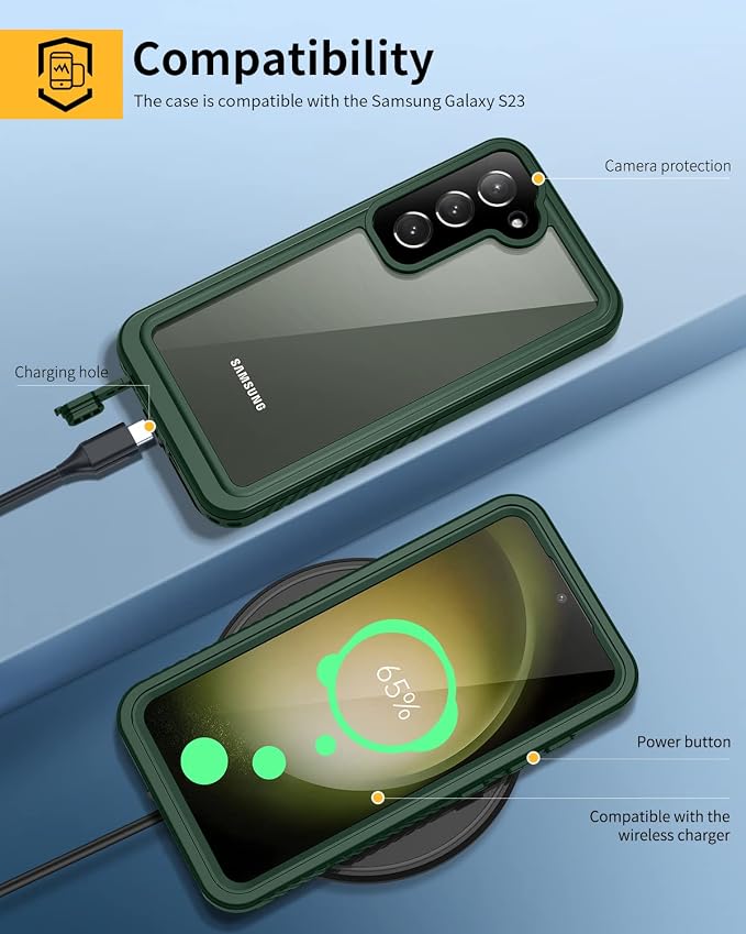 Lanhiem for Samsung Galaxy S23 Case, IP68 Waterproof Dustproof Case - Image 5