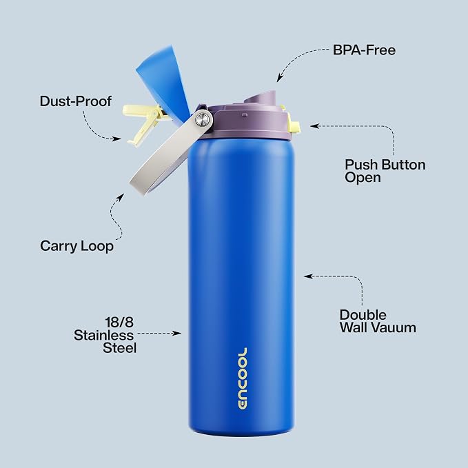 Insulated Water Bottle with Straw - Image 4