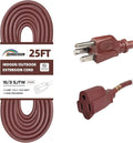 25FT Brown Outdoor Extension Cord-16/3 SJTW Durable Extension Cord by HONDERSON