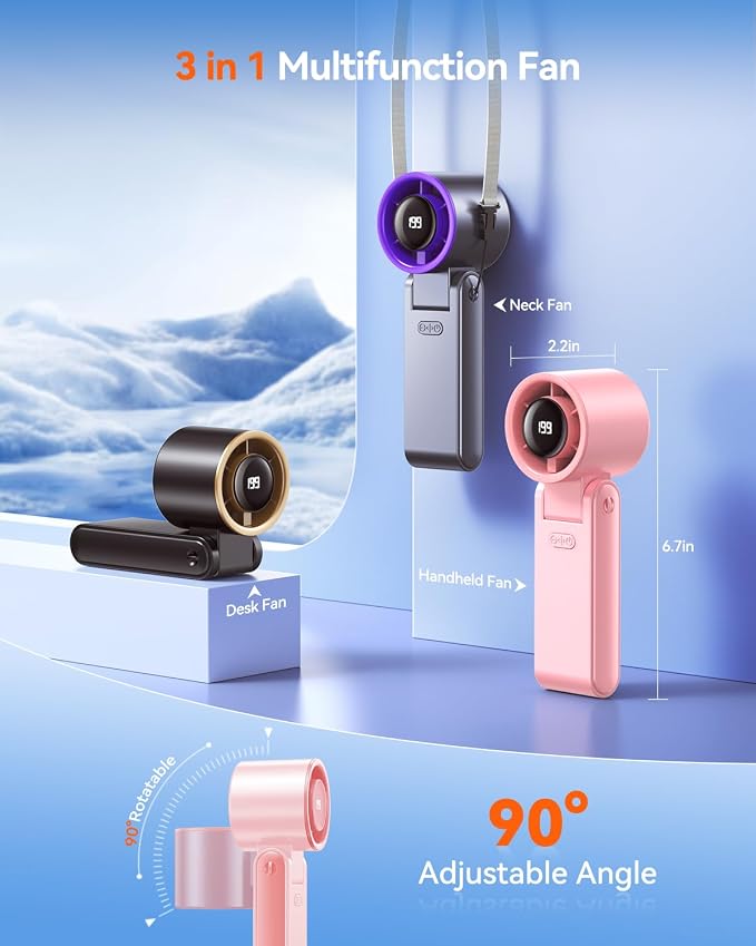 Portable Handheld Turbo Fan, 199 Gear Speed, 24 Hs Cooling Time, 5500mAh - Image 5
