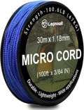 Micro Paracord, 1.18mm x 100ft Thin Mini Utility Braided Small Paracord by Legowitoutdoor