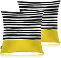 Swono Abstract Black Yellow Home Decorative Throw Pillows Covers 18"X18" Set of by Swono