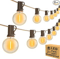 100ft 2-Pack Outdoor String Lights, Dimmable G40 LED String Lights by Arbrac