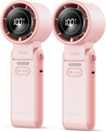 KIMMOO 2 Pack Pink Portable Handheld Turbo Fan-100 Speeds, Powerful 20000 RPM by KIMMOO