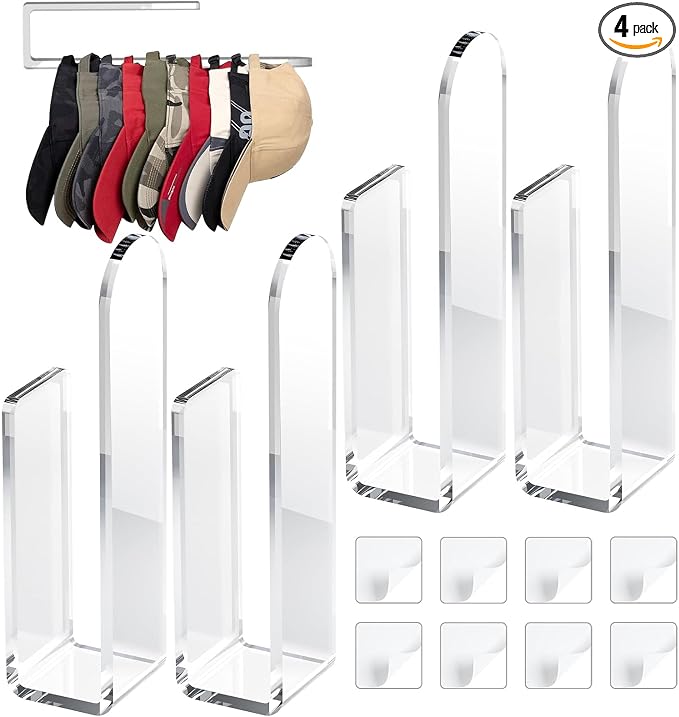 4 Pack Acrylic Hat Organizer, Hat Rack by Unknown
