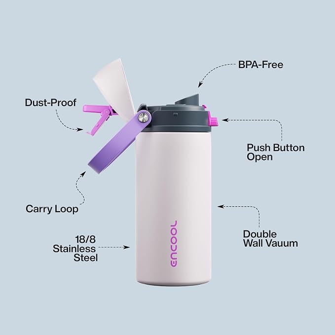 Insulated Water Bottle with Straw - Image 4