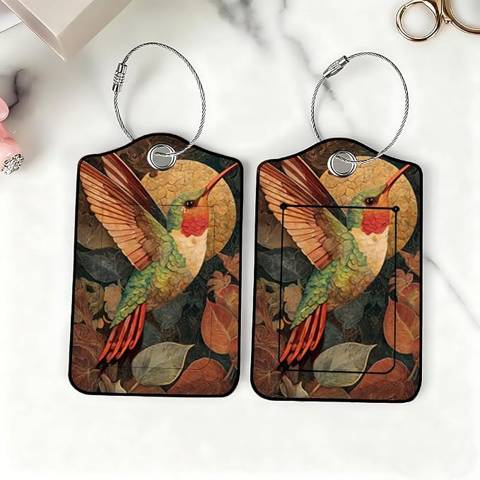 2Pcs Vintage Hummingbird Luggage Tags - Image 6