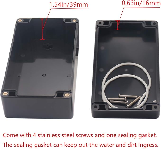 Project Box IP65 Waterproof Junction Box ABS Plastic Black Electrical Boxes DIY - Image 4