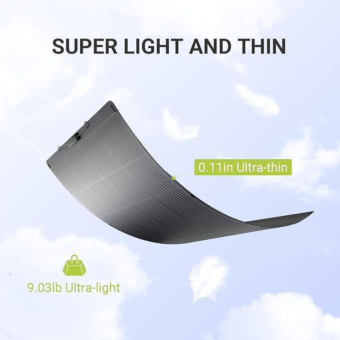 ALLPOWERS SF200 Flexible Solar Panel 200w Ultra Thin 3mm Bendable - Image 6
