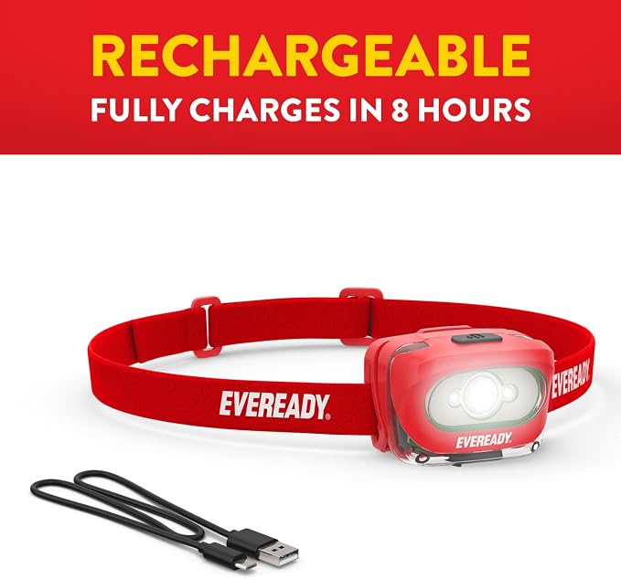 Eveready X200 LED Rechargeable Headlamps, Super Bright IPX4 Water Resistant - Image 2