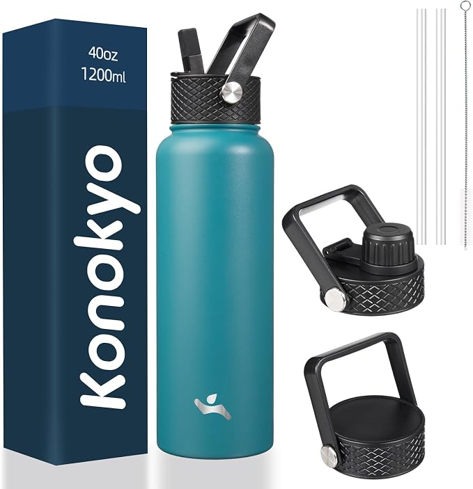 Konokyo 40oz Insulated Water Bottle Stainless Steel Sport Bottles by Konokyo