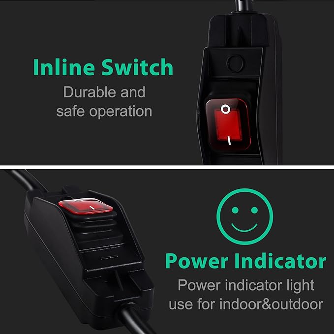 Outdoor Extension Cord with Switch On/Off Waterproof Switch 3 Prong Extension - Image 7