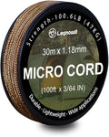 Micro Paracord, 1.18mm x 100ft Thin Mini Utility Braided Small Paracord by Legowitoutdoor