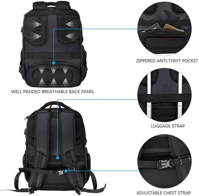 KROSER TSA Friendly Travel Laptop Backpack 17.3 inch XL Computer Backpack - Image 6