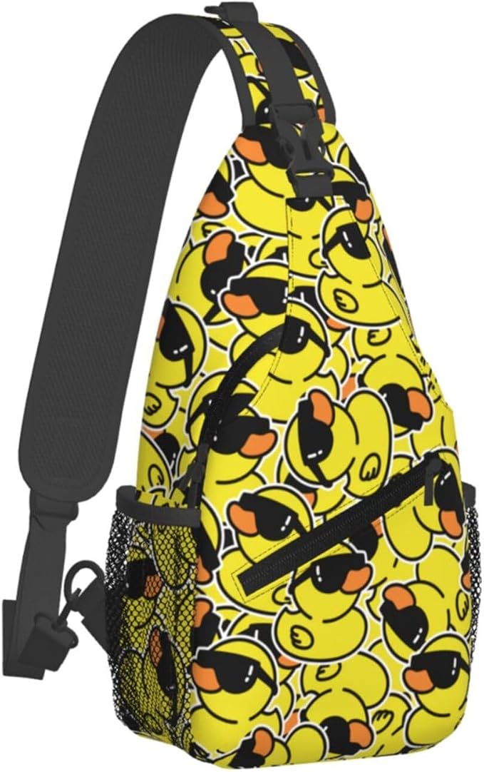 Cartoon Duck Sling Bag For Women Men Cute Yellow Duck Backpack Crossbody - Image 2