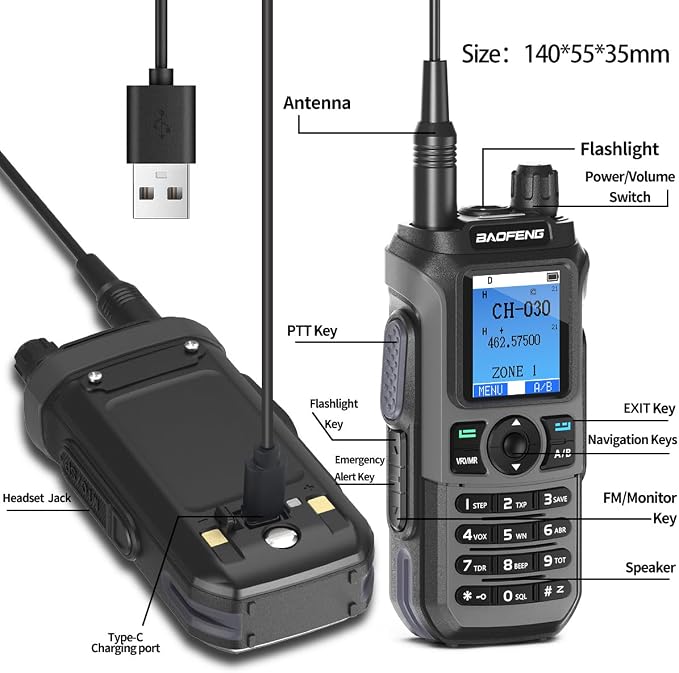 BAOFENG GMRS Handheld Radio Ham Radio Long Range GM21 Rechargeable Walkie - Image 8