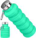 Collapsible Water Bottle, 16oz Portable Reusable Silicone Water Bottle by HOME