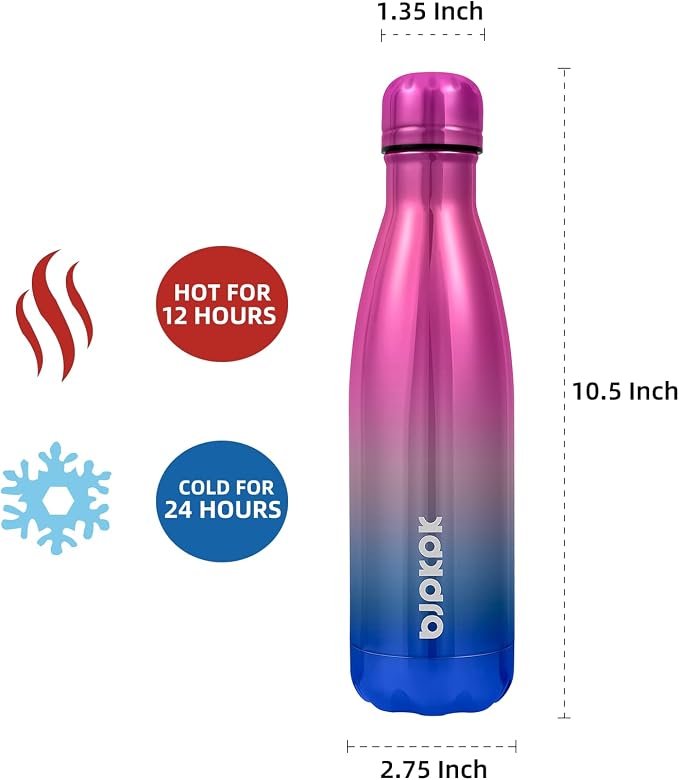 BJPKPK 17oz Insulated Stainless Steel Water Bottle Travel Sports Water Bottles - Image 3