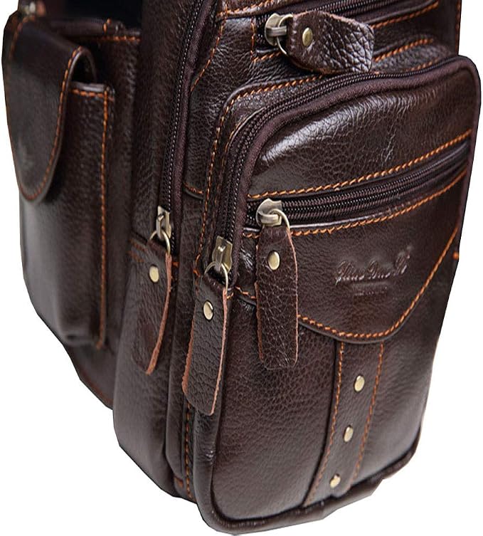 Hebetag Leather Sling Bag Crossbody Backpack - Image 6
