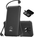 10000mAh Portable Charger with Built-in Cables and AC Wall Plug, USB C Fast by BrandQ
