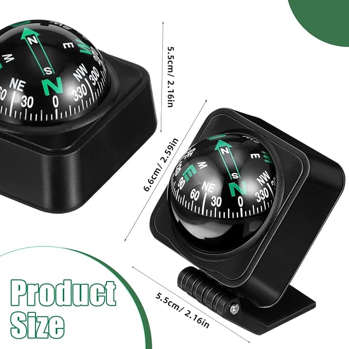 DOITOOL Car Compass Portable Auto Dashboard Ball Compass - Image 3