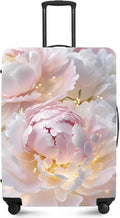 ANNA QUEEN Pink Peony Flower Luggage Cover, Stretchable Suitcase Protector by ANNAQUEEN