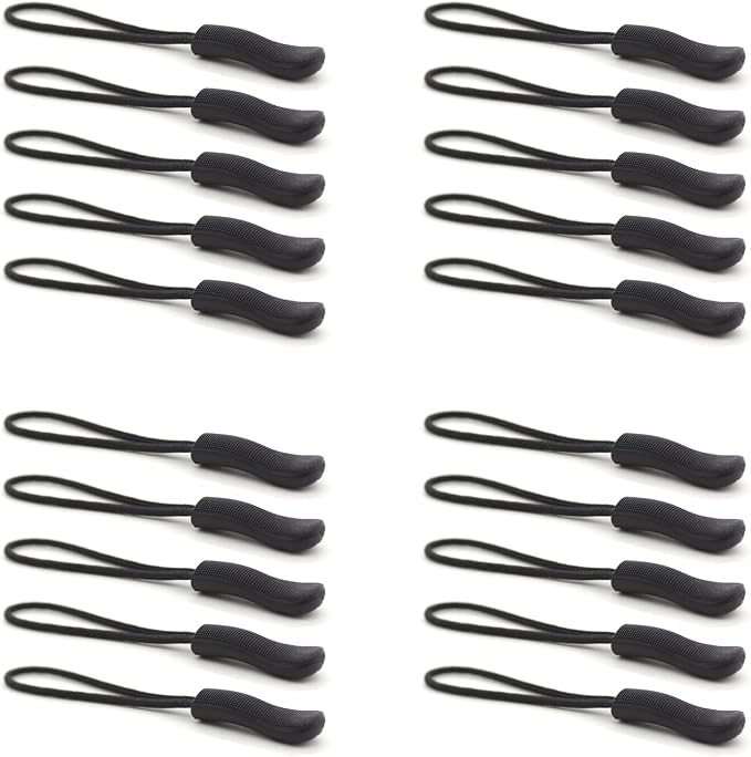 Upgraded 20PCS Premium Black Zipper Pulls by OXT