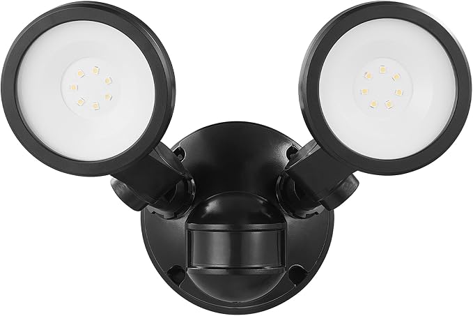 GLOBE Electric 10W Twin Head Motion Sensor LED Flood Light, 1000 Lumens by GlobeElectric