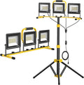 Upgraded LED Work Lights with Stand, 21000 Lumen, 3-Head Adjustable Work Light by SOARFLY