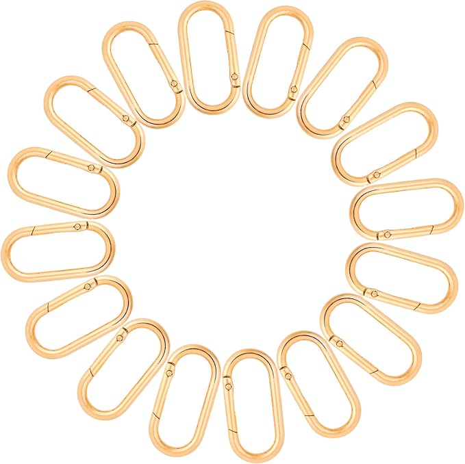16 Pcs Carabiners Clip, Oval Shape Cute Carabiner Keychain Clip Aluminum Hook by Unknown