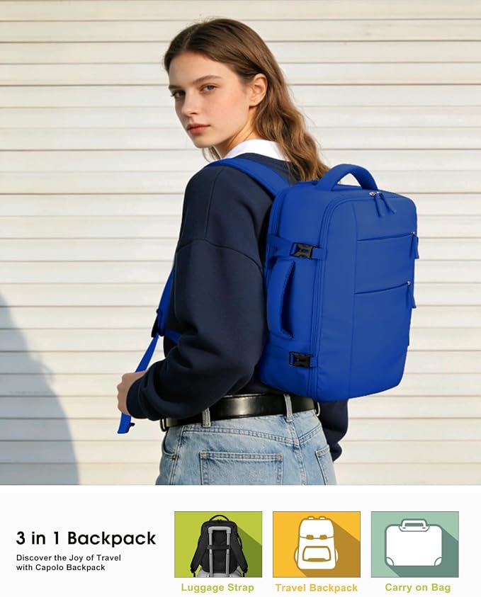 Capolo Travel Backpack for Women Men Waterproof Laptop Backpack Airlines - Image 2