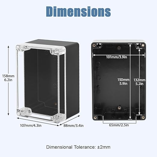 LeMotech Electrical Box Clear Cover Project Box IP65 Waterproof Junction Box - Image 2