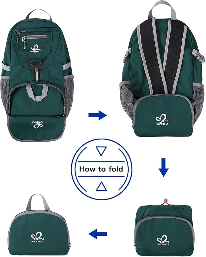 WATERFLY Small Lightweight Packable Backpack: 20l Ultra Light Foldable Travel - Image 6