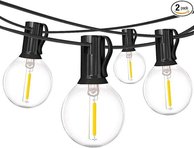 2-Pack 18Ft Outdoor Patio String Lights, UL Listed Commercial Light String by MuasdaeOutdoorStringlights