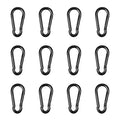 Black Carabiner, Heavy Duty Galvanized Steel Spring Snap Hook Carabiner Clips by High-PQ