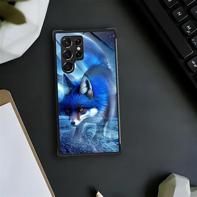 for Samsung Galaxy S22 Ultra Case, Snowy Mountain Fox Lake Pattern Graphic - Image 2