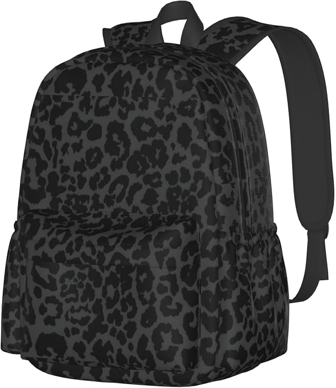 cfpolar 17 Inch Backpack Dark Gray Cheetah Leopard Print Laptop Bag Shoulder by homedecorations