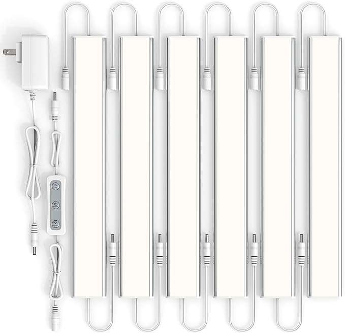 ASOKO Under Cabinet Led Light Plug in, Dimmable Daylight White 4000K, 6 Pack 12 by ASOKO