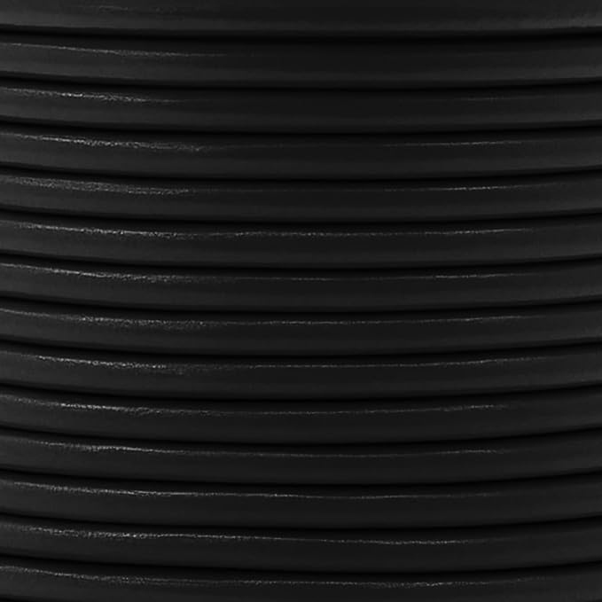 Mandala Crafts Round Cowhide Genuine Black Leather Cord - Image 4