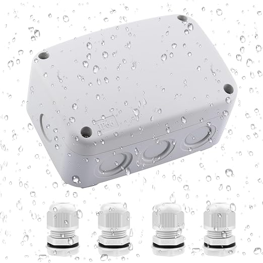 Outdoor Junction Box, Nineleaf White IP66 Weatherproof Electrical Project Boxes by NineLeaf