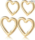 4pcs Heart Carabiner Keychain Clip, Metal Spring Heart Rings Hook Key Ring by ManTangSun