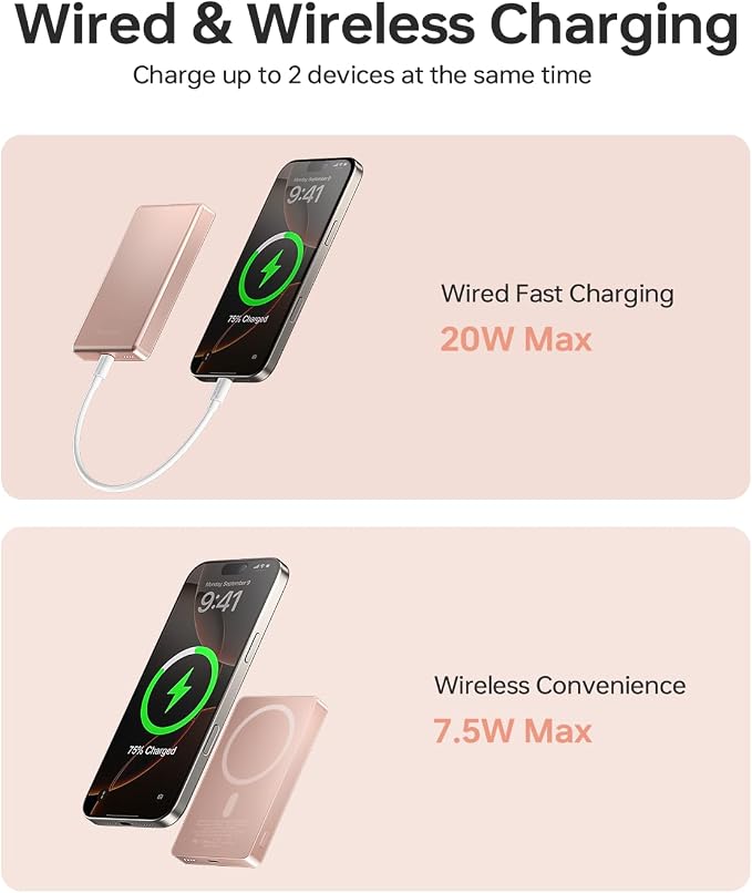 ULiXWH 10, 000mAh for MagSafe Power Bank Ultra Slim, Magnetic Wireless Charger - Image 4