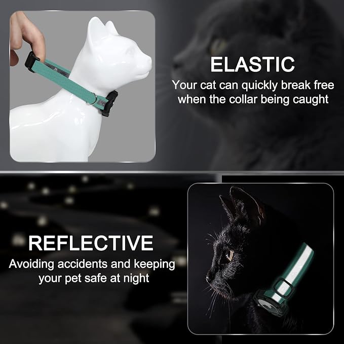 Reflective AirTag Cat Collar, Integrated Cat Tracker Collar - Image 2