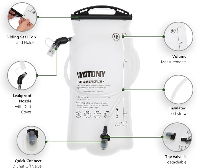 wotony Hydration Backpack with Water Bladder - Image 6