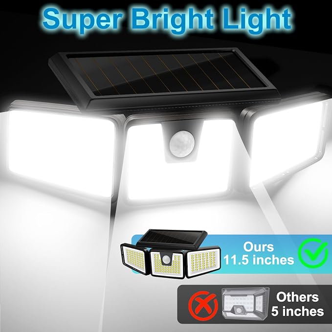 AmeriTop Solar Lights Outdoor, 2 Pack 233 LED High Brightness Cordless Solar - Image 4
