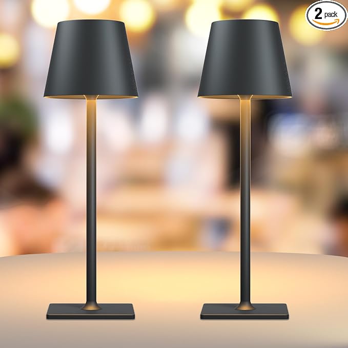 Yogaret 2 Pack Rechargeable Table Lamps, Cordless Lamp by YogaretCeilingLight