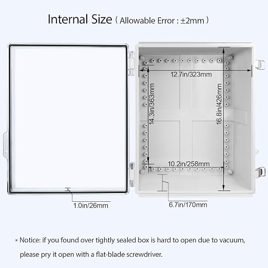 LeMotech Electrical Box, IP67 Waterproof Hinged Clear Cover Stainless Steel - Image 5