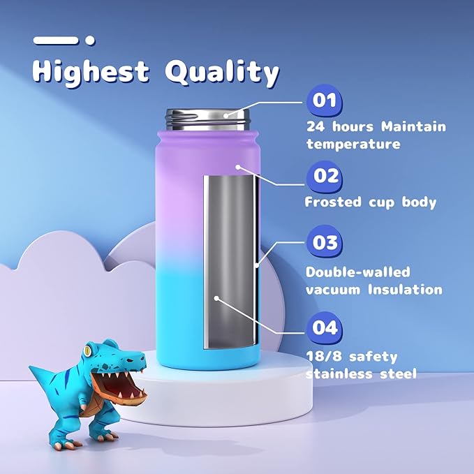 Kids Water Bottle, Stainless Steel Vacuum Insulated cup, Kids Water Bottle - Image 4