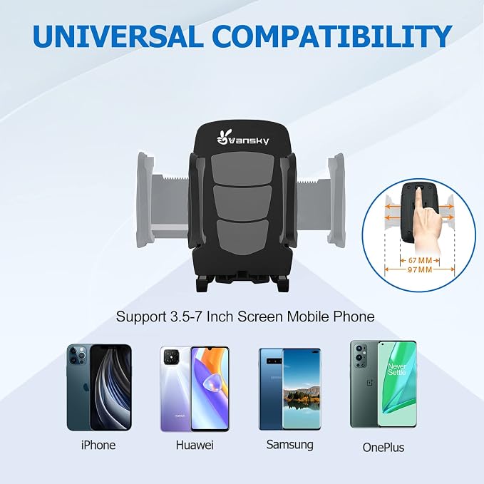 Vansky Car Phone Holder Mount, 3-in-1 Universal Cell Phone Holder Car Air Vent - Image 4