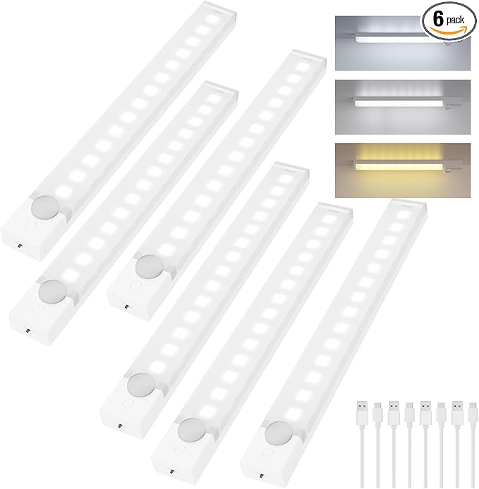 Under Cabinet Lighting 8 Inch 6-Pack, Rechargeable Motion Sensor Light Indoor by Unknown